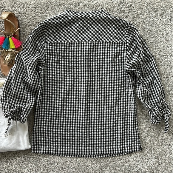Vineyard Vines Gingham Seersucker Savannah Popover Top - Picture 5 of 8